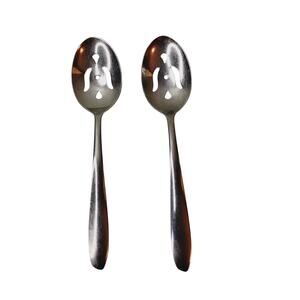 Imperial USA Stainless Glossy Slotted Serving Spoons Set  8 1/4"